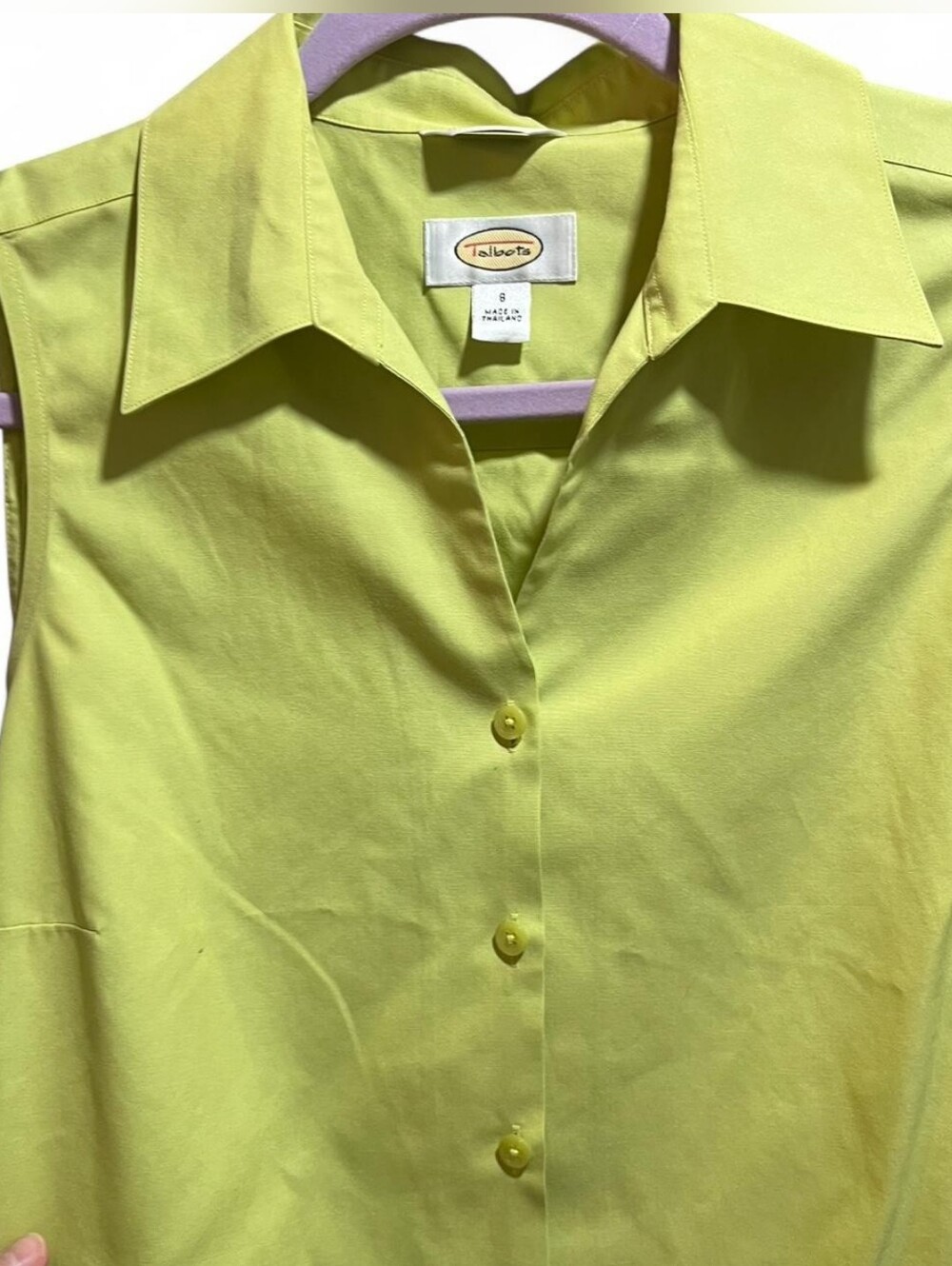 ❗Talbots Green Sleevless Button Down Shirt Size 8❗